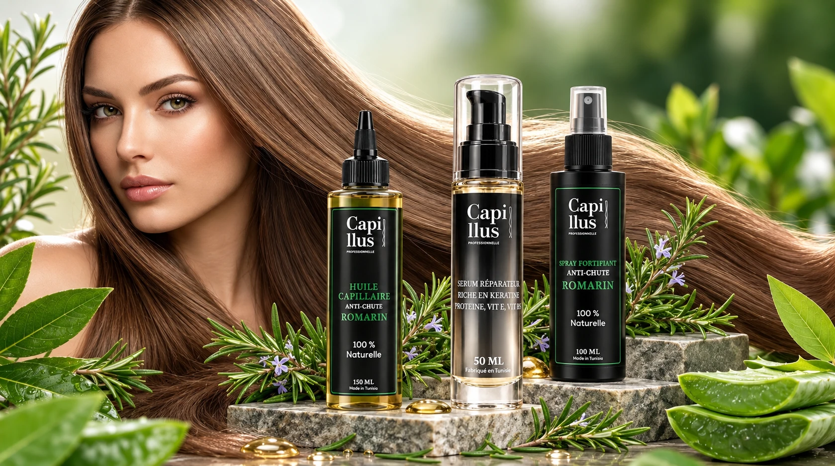Bannière huiles et sérums Capillus Professionnelle